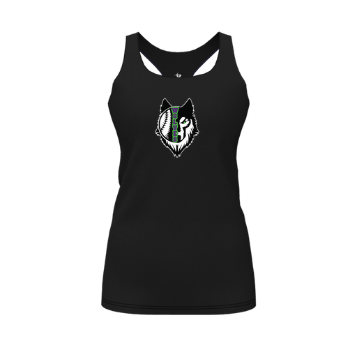 [FT0TRBBK-FYS-LOGO2] Decker Racerback Tank Top (Female Youth S, Black, Logo 2)