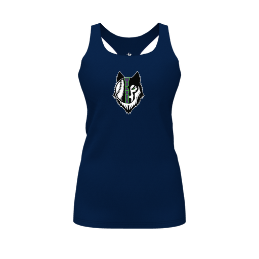 [FT0TRBNV-FYS-LOGO2] Decker Racerback Tank Top (Female Youth S, Navy, Logo 2)