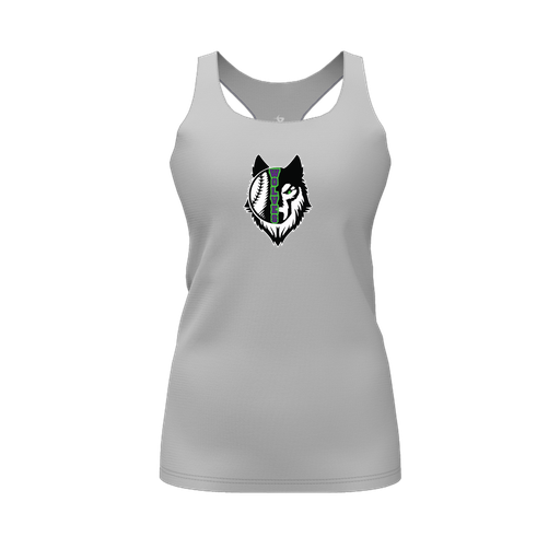 [FT0TRBGY-FYS-LOGO2] Decker Racerback Tank Top (Female Youth S, Gray, Logo 2)